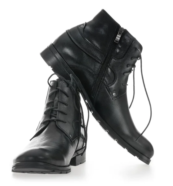 Fekete férfi bőr cipő — Stock Fotó