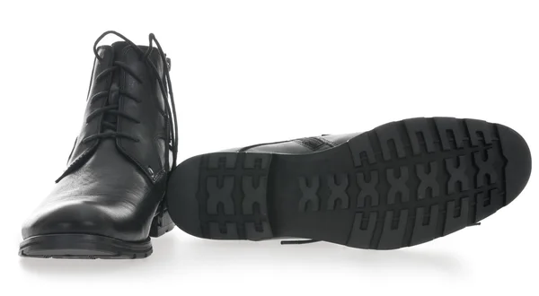 Sapatos de couro dos homens negros — Fotografia de Stock