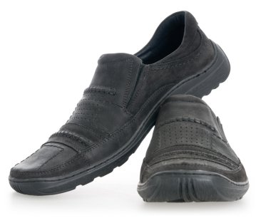 Men's walking shoes nubuck clipart