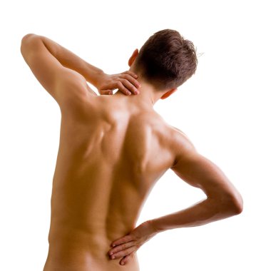 Back and shoulder naked male body clipart