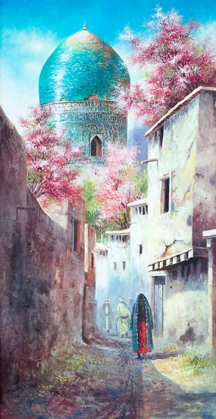 Gemälde der alten östlichen Stadt — Stockfoto