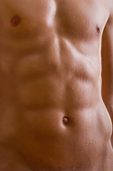 Magen nakna manliga kroppen — Stockfoto