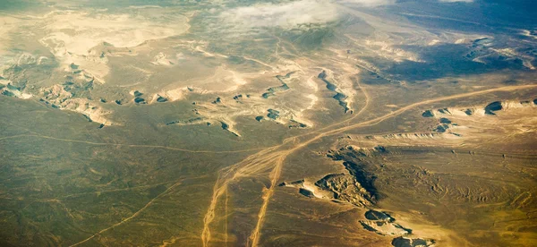 Types of desert lands from the height of an airplane. — Stock Photo, Image
