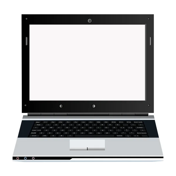 O computador portátil em um contexto branco — Fotografia de Stock