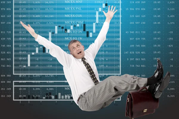 De succesvolle emotionele zakenman — Stockfoto