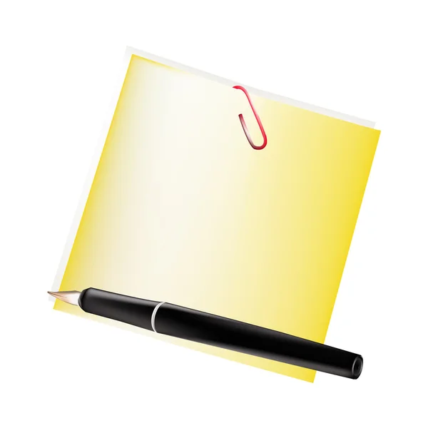 Feuille de papier et le stylo — Image vectorielle