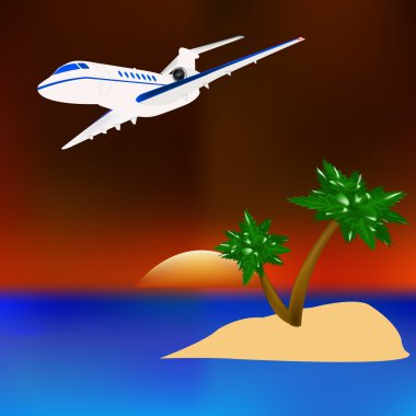 Resort rest on tropical islands clipart