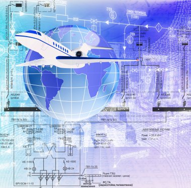 Development of the aviation industry clipart