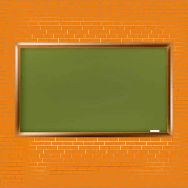 Tomma skolan blackboard på tegelvägg — Stock vektor