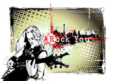 Guitarist poster clipart