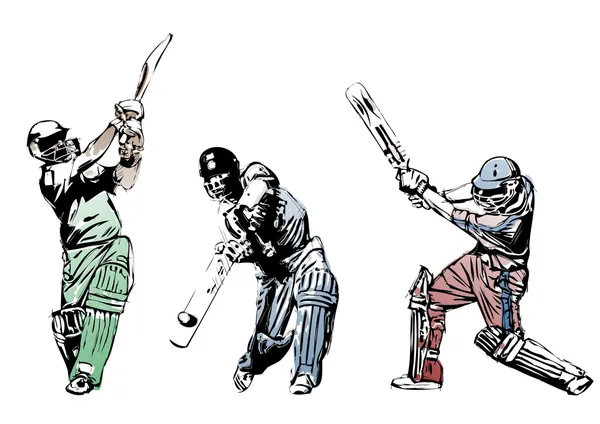 Крикетное трио 2 — стоковый вектор