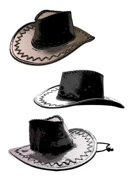 牛仔帽三重奏 — 图库矢量图片