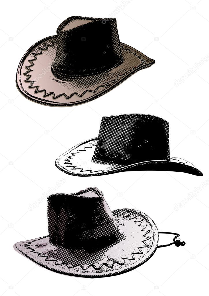 Cowboy hats trio