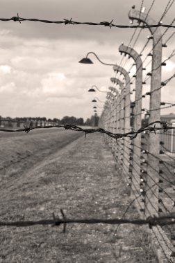 Auschwitz Birkenau concentration camp. clipart