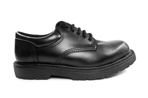Czarne skórzane buty. — Zdjęcie stockowe