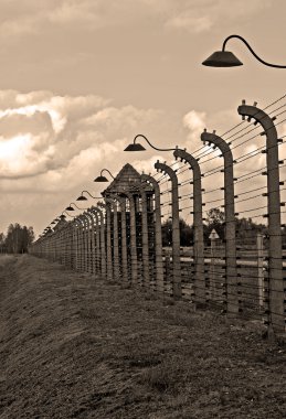 Auschwitz Birkenau concentration camp. clipart