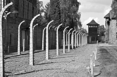 Auschwitz Birkenau concentration camp. clipart