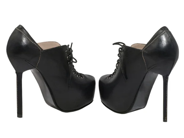 Black high-heeled shoes. — Stock Photo, Image