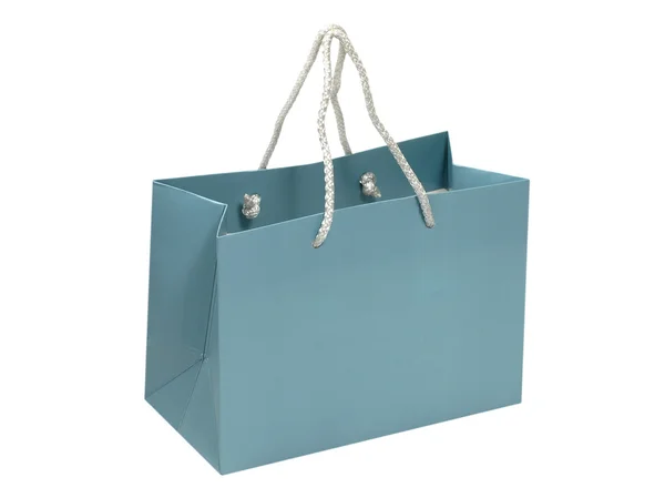 Boş mavi hediye çanta. — Stok fotoğraf