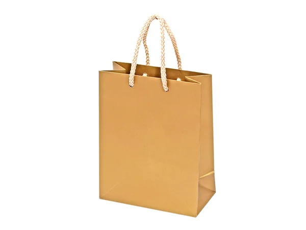 Golden gift bag. — Stock Photo, Image