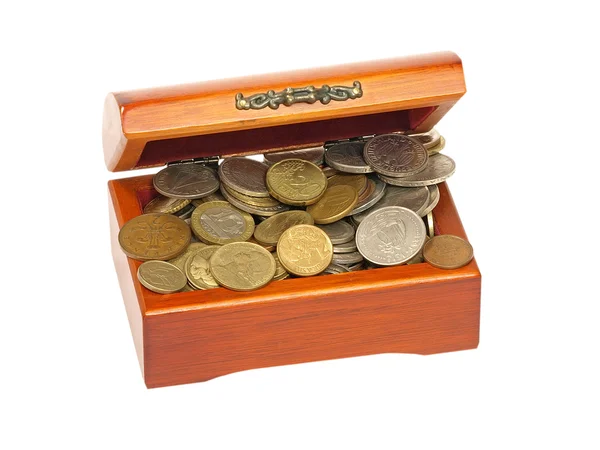 Old wooden treasure chest. — Stock Photo, Image