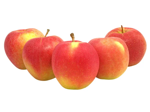 Rode appels rij. — Stockfoto