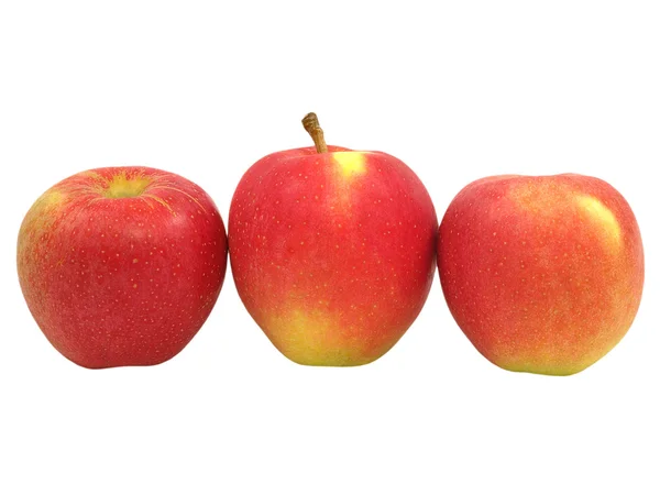 Tre rött äpple. — Stockfoto