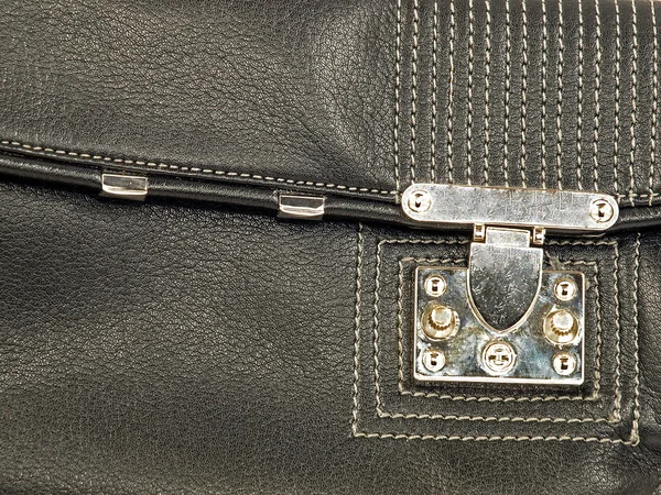 stock image Leather bag lock.