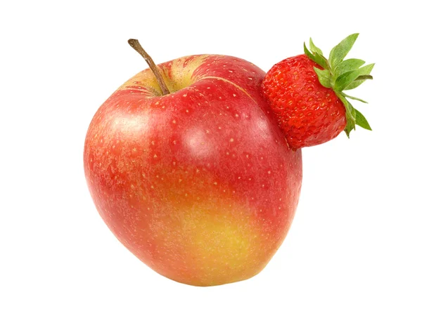 アップルで熟したイチゴ. — ストック写真