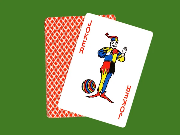 小丑和赌场卡. — 图库照片