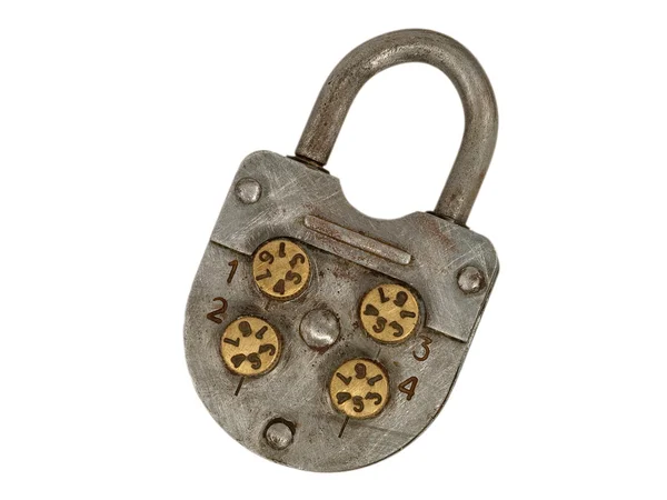 Gamla metall lock. isolerade. — Stockfoto
