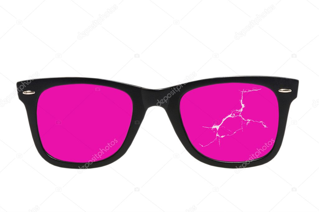 Cracked pink glasses