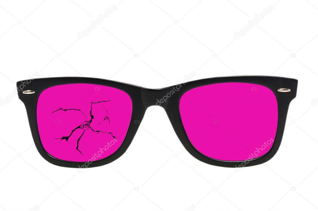 Broken pink glasses