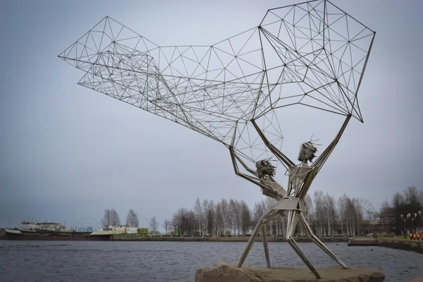 stock image Sculptural group of Iron fishermen