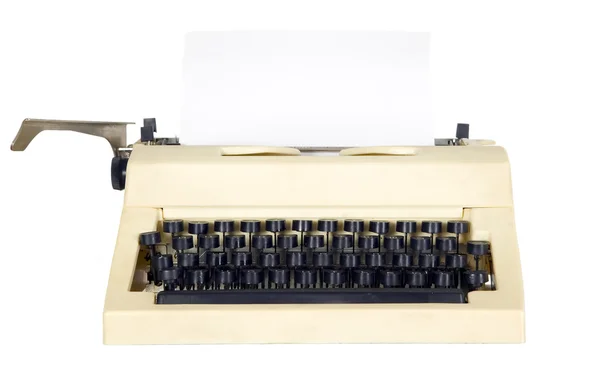 Вінтажна друкарська машинка на білому тлі — стокове фото