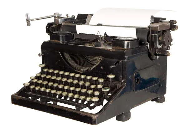 Ročník psací stroj na bílém pozadí — Stock fotografie