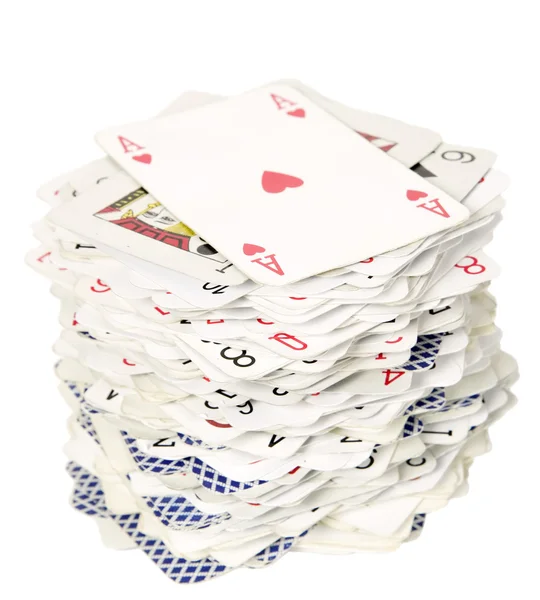Deck di carte con asso prima — Foto Stock