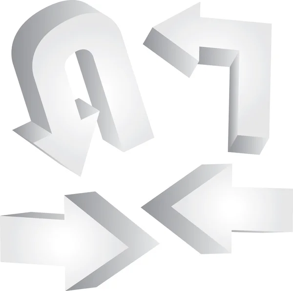 Gray 3d arrow icons — Stock Photo, Image