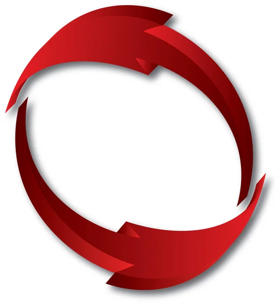 Red 3d symbol of recycle — Stock Photo, Image