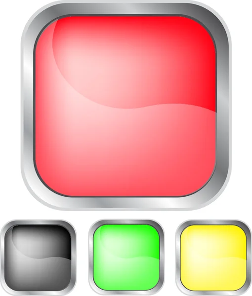 Quadratischer bunter Knopf mit runden Ecken — Stockfoto