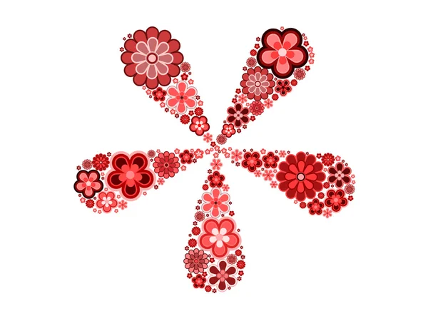 Floral symbol made from many various flowers — Stock Photo, Image
