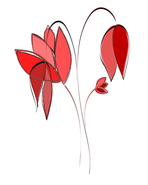 Hermosa mano dibujar flor con flores increíbles — Vector de stock