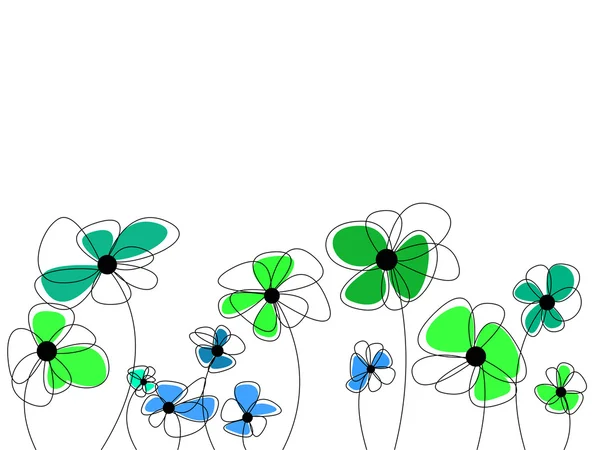 Gyönyörű virágok csodálatos színes virágokkal — Stock Vector