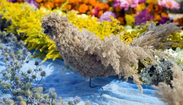 Pássaro feito de flores coloridas, natureza e conceito de beleza — Fotografia de Stock