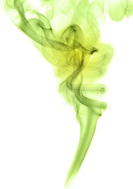 Green smoke on white background clipart