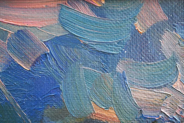 Gekleurde penseelstreken in olieverf op linnen — Stockfoto