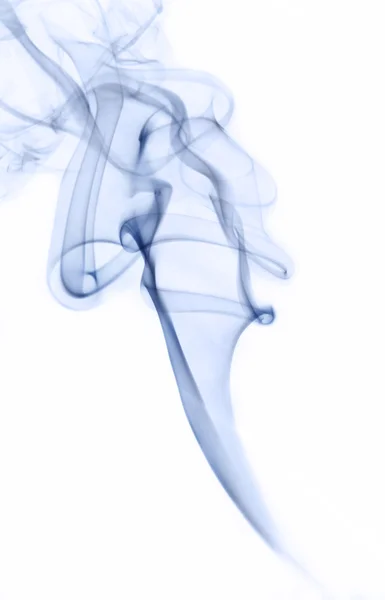 Μπλε καπνός σε λευκό φόντο — Φωτογραφία Αρχείου