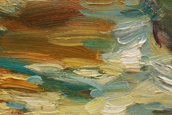 Pinceladas coloridas en óleo sobre lienzo — Foto de Stock