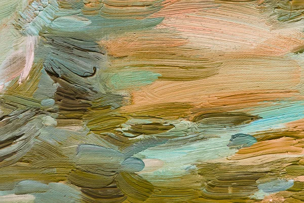 Pinceladas coloridas em óleo sobre tela — Fotografia de Stock