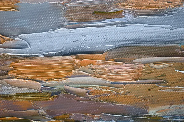 Farbenfrohe Pinselstriche in Öl auf Leinwand — Stockfoto